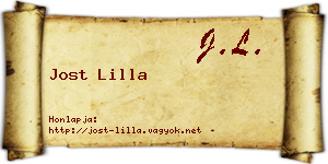 Jost Lilla névjegykártya